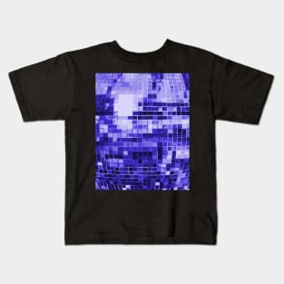 Indigo Mirrored Disco Ball Pattern Kids T-Shirt